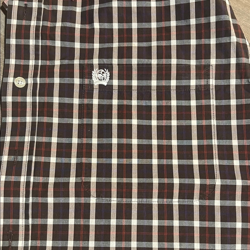 Cinch Brown Plaid Shirt with Embroidered Detail